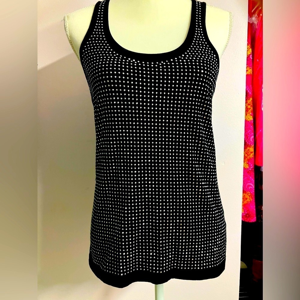 Jennifer Lopez Women’s Tank Top, S, Black/Rhinestones